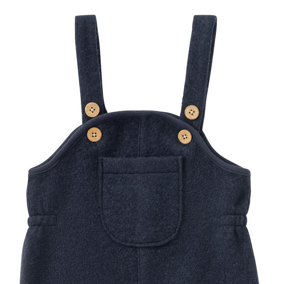 Baby walkloden tuinbroek met omslagboordjes