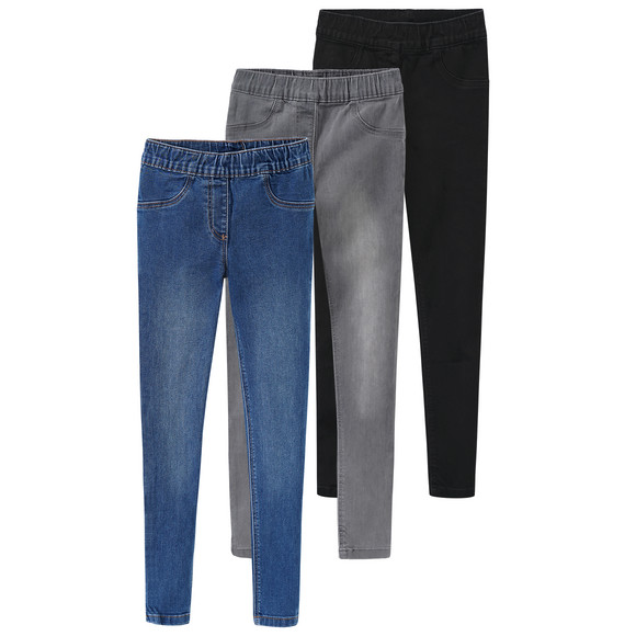 3 Mädchen Jeggings mit Stretch-Bund