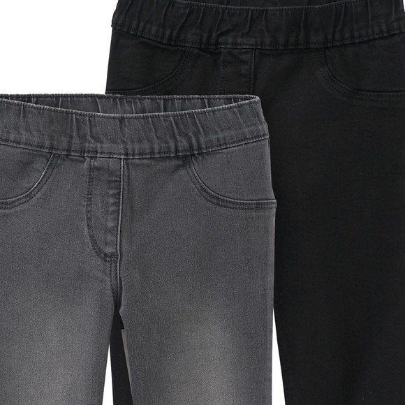 2 Mädchen Jeggings mit Stretch-Bund