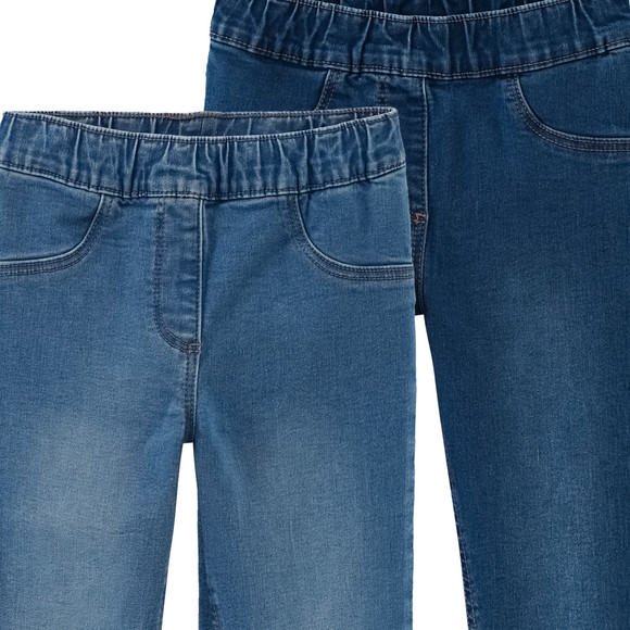 2 Mädchen Jeggings mit Stretch-Bund
