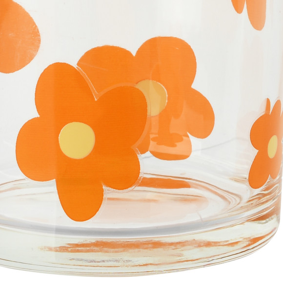 Teelichtglas mit Blumen-Print