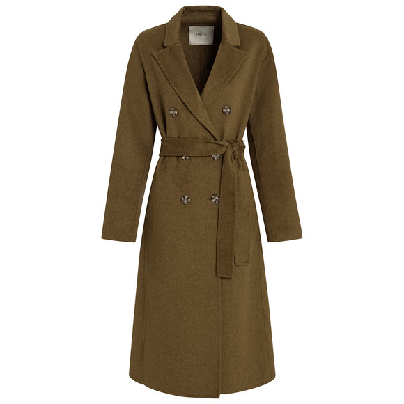 Damen Wollmantel mit Bindegürtel