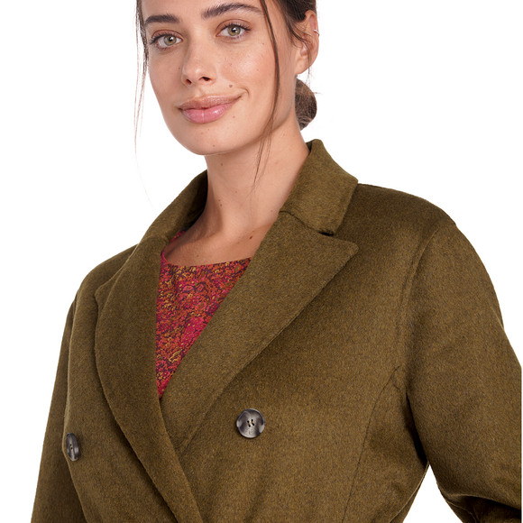 Damen Wollmantel mit Bindegürtel