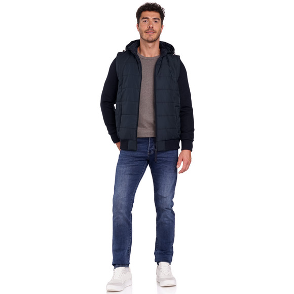 Gewatteerd herenjack met gebreide mouwen