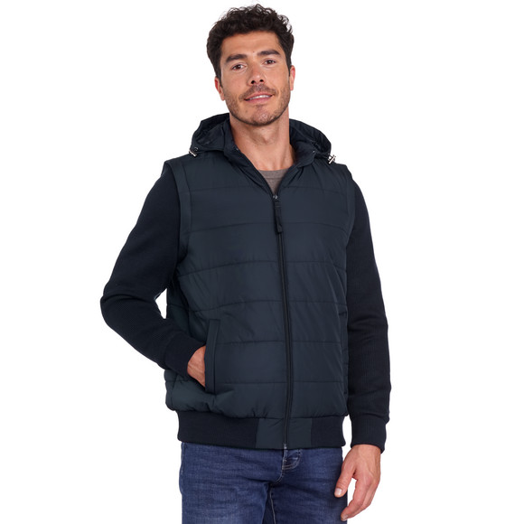 Gewatteerd herenjack met gebreide mouwen