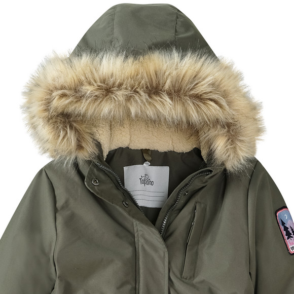 Meisjesparka met imitatiebont