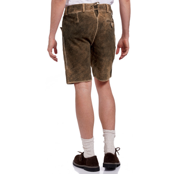 Leren herenbroek met stiksel