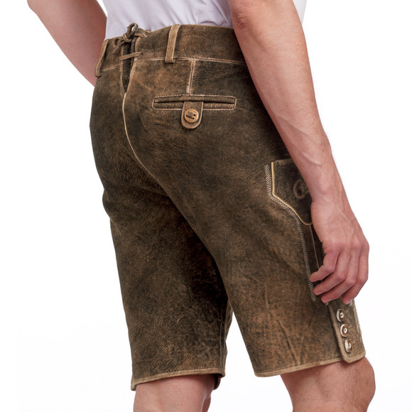 Leren herenbroek met stiksel