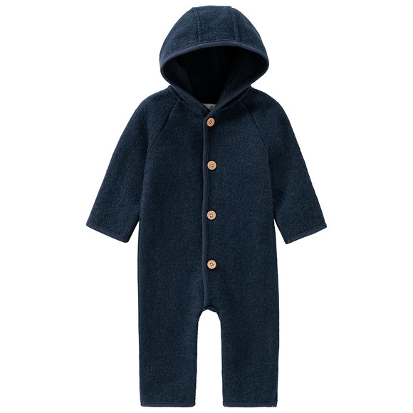 Newborn wollen overall donkerblauw