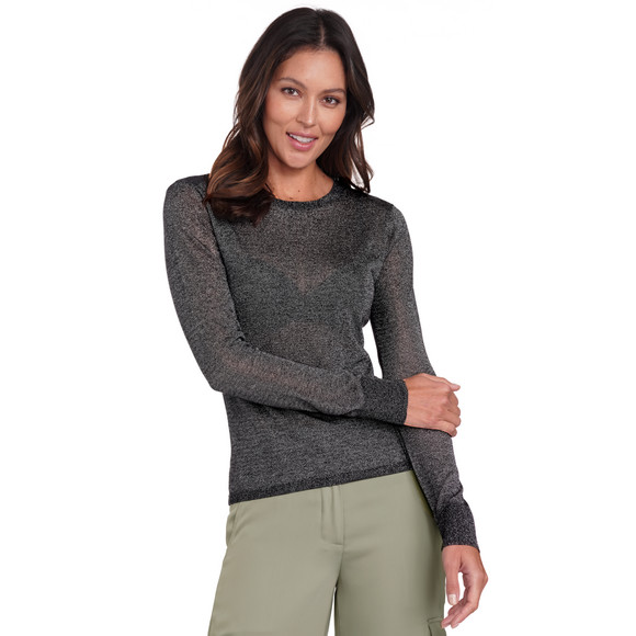 Damen Langarmshirt mit Effektagarn
