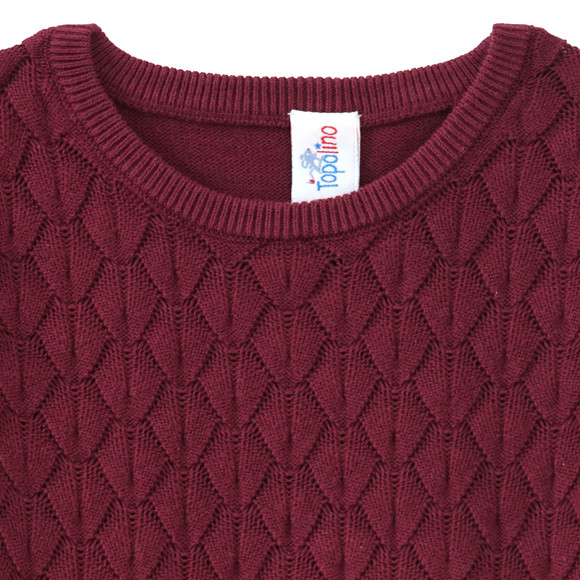 Mädchen Strickkleid mit Wabenstruktur