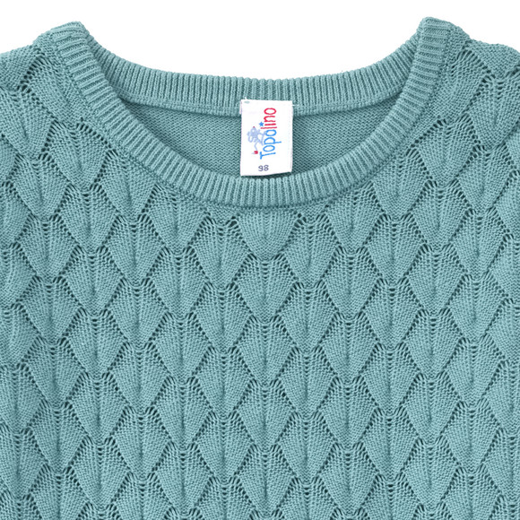 Mädchen Strickkleid mit Wabenstruktur