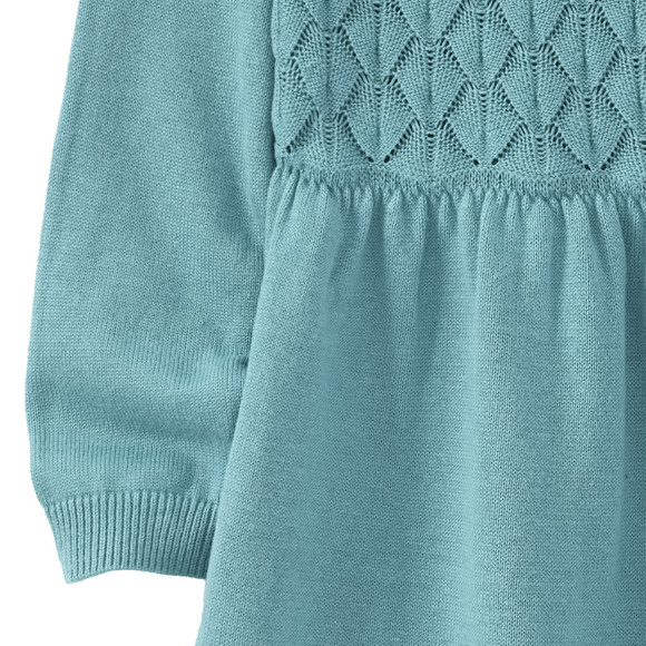 Mädchen Strickkleid mit Wabenstruktur
