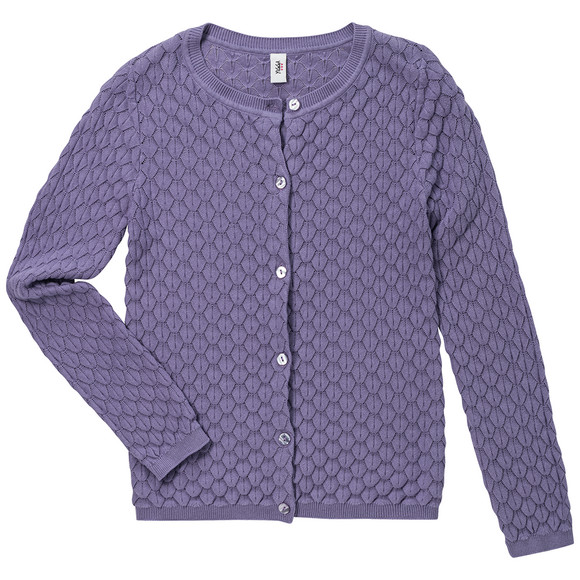 Mädchen Strickjacke mit Wabenstruktur helllila