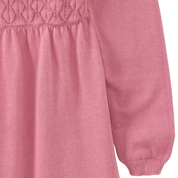 Mädchen Strickkleid mit Wabenstruktur