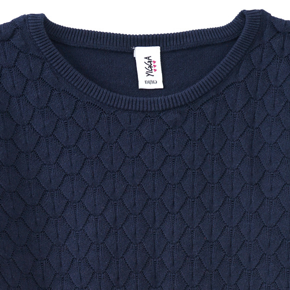 Mädchen Strickkleid mit Wabenstruktur