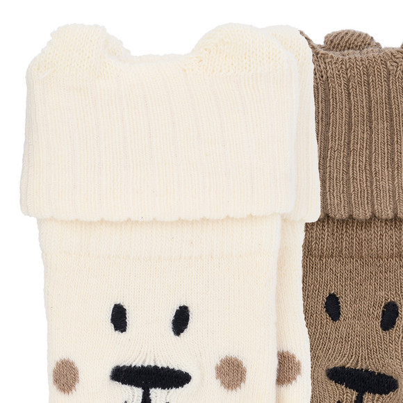 2 paar Newborn badstof sokken met borduursel