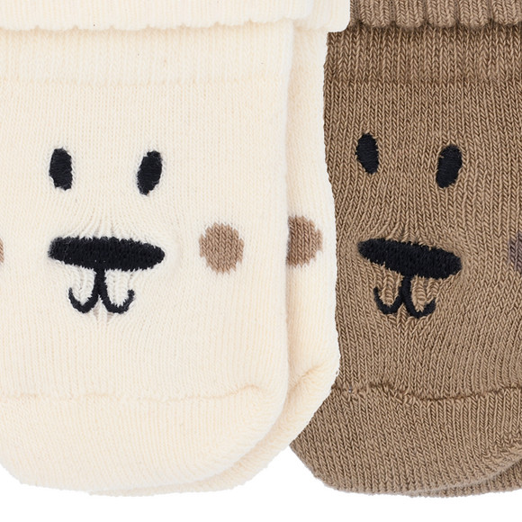 2 paar Newborn badstof sokken met borduursel