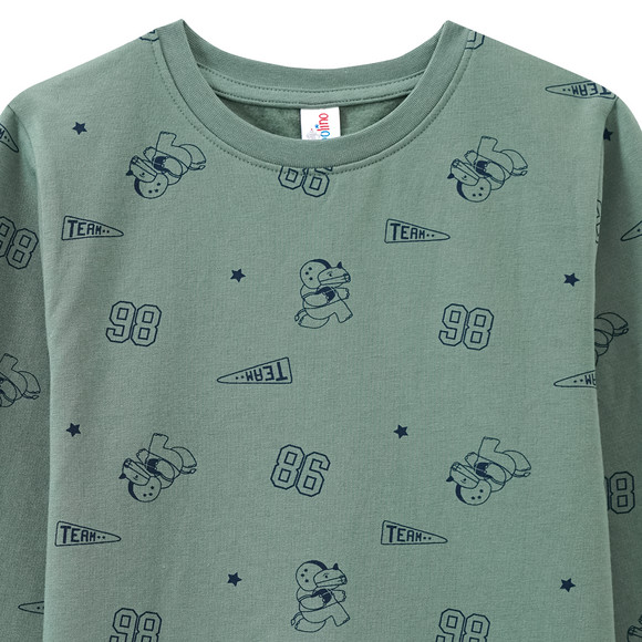 Jongensshirt met lange mouwen en voetbalprint