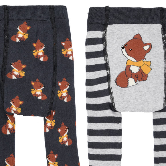 2 Baby leggings met vossenmotief