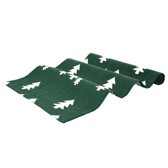 Kleine Tafelloper met kerstmotief donkergroen