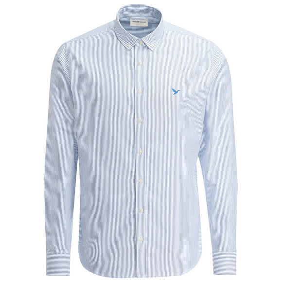 Herenoverhemd met button-down kraag blauw / wit