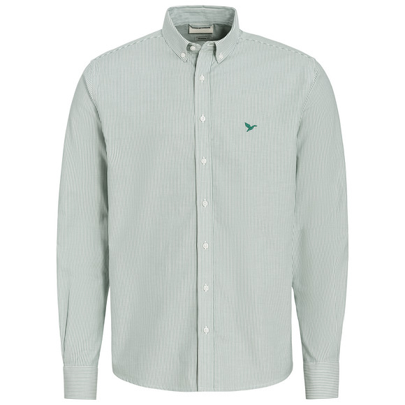 Heren Overhemden met button-down kraag donkergroen / wit