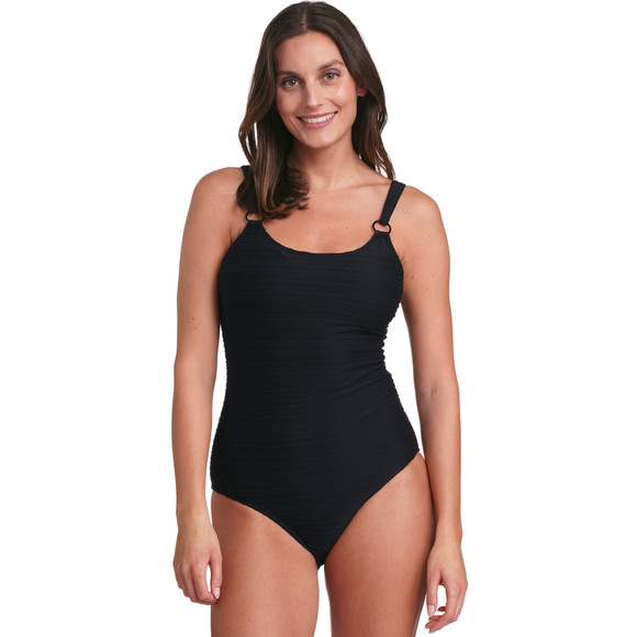 Damen Shape-Badeanzug mit Streifenstruktur