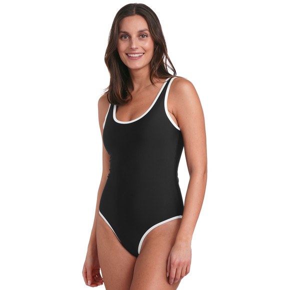 Damen Shape-Badeanzug mit Kontrastpaspel