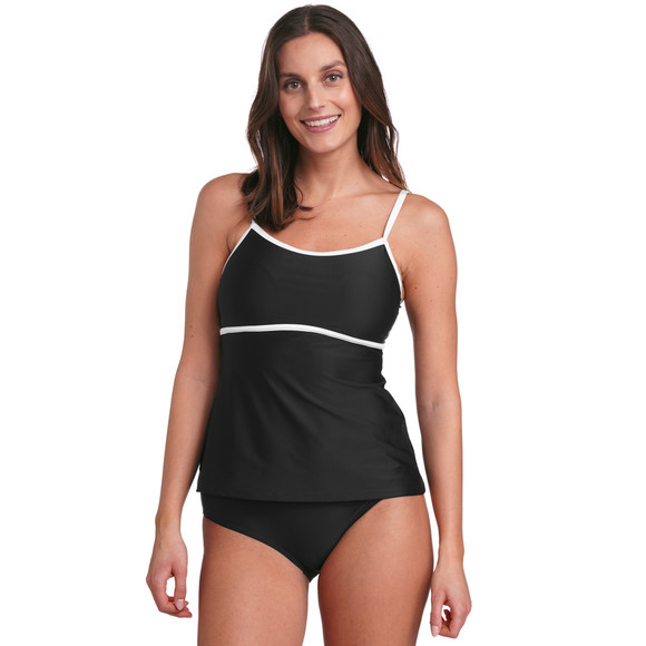 Damen Tankinioberteil mit Kontrastpaspel