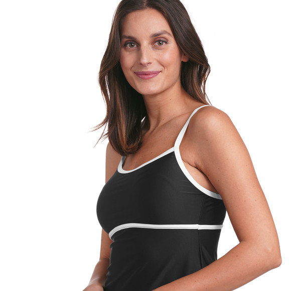 Damen Tankinioberteil mit Kontrastpaspel