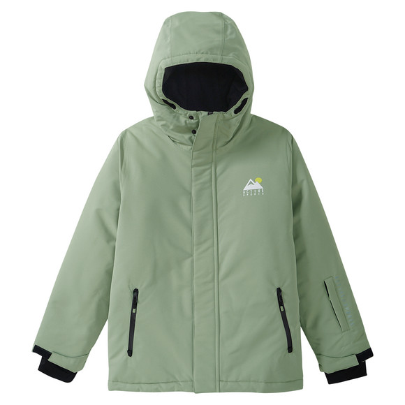 Effen gekleurd kinder sneeuwjack olijf