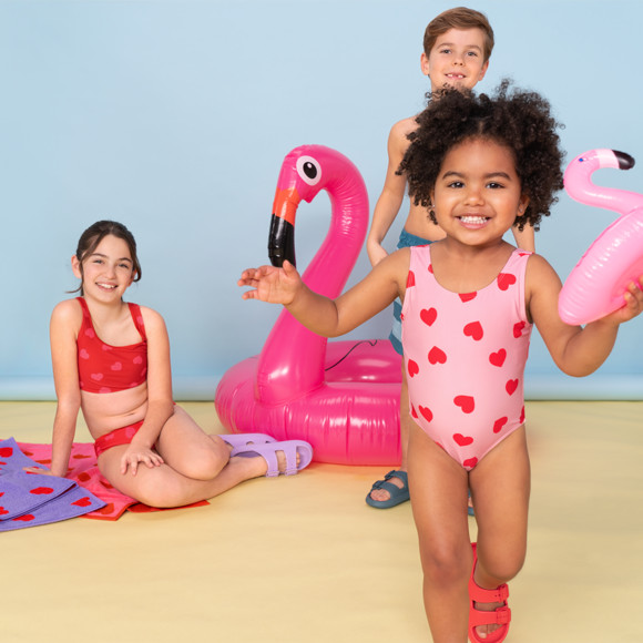 Baby Badeanzug mit Herz-Allover