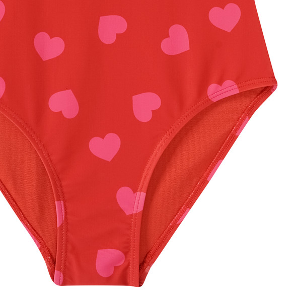 Meisjesbadpak met hartjes allover