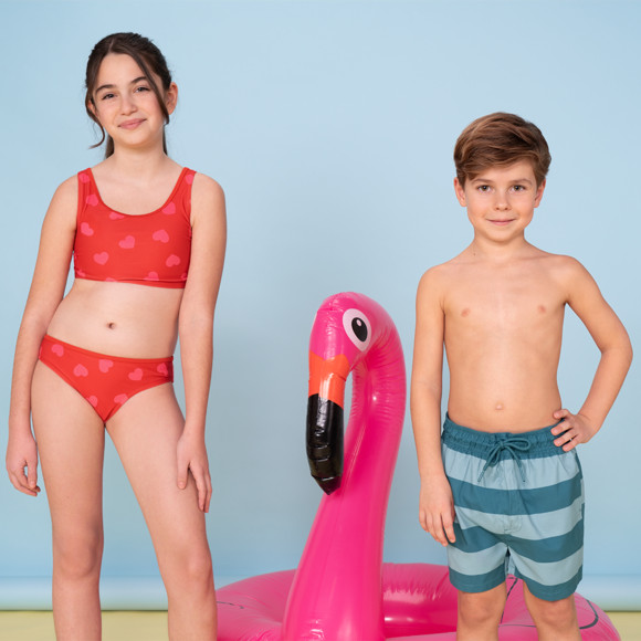 Mädchen Bikini mit Herz-Allover