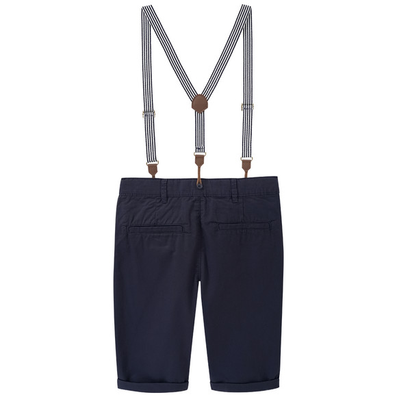 Chino-short voor jongens met bretels