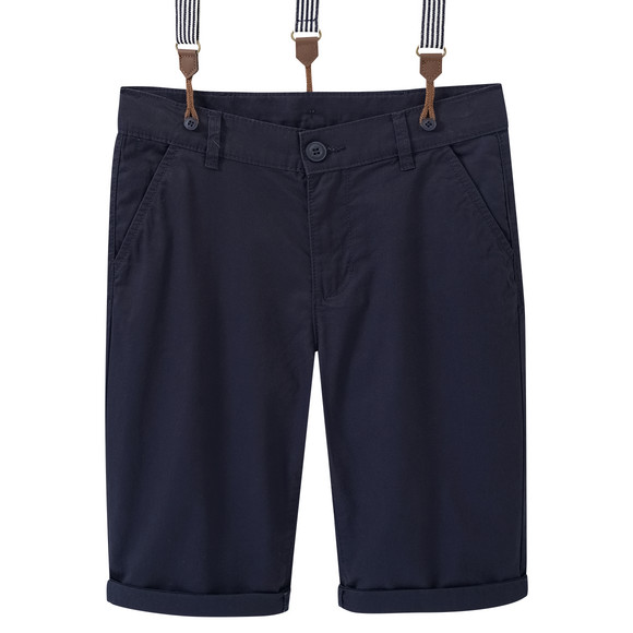 Chino-short voor jongens met bretels