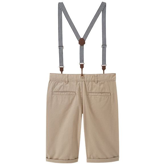 Chino-short voor jongens met bretels