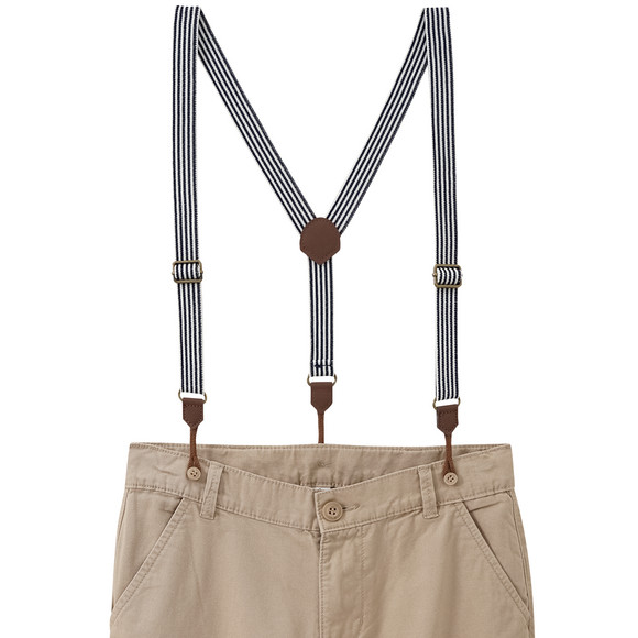 Chino-short voor jongens met bretels