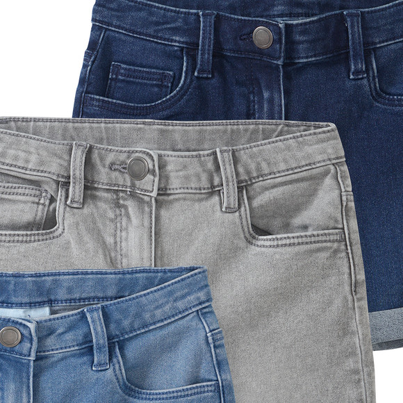 3 Mädchen Jeansshorts im Five-Pocket-Style