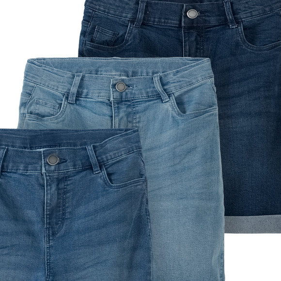 3 Jungen Jeansshorts im Basic-Look