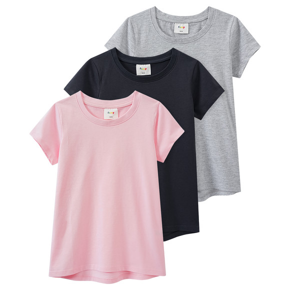 3 Mädchen T-Shirts im Basic-Look