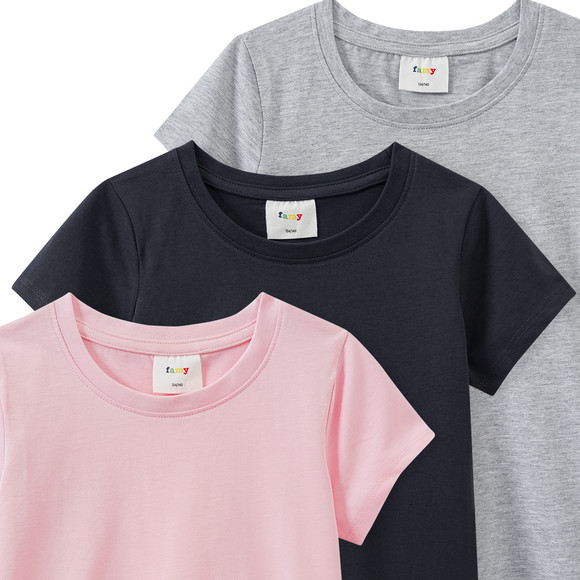 3 Mädchen T-Shirts im Basic-Look
