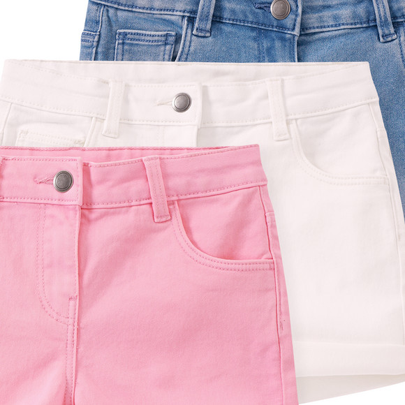 3 Mädchen Jeansshorts im Five-Pocket-Style