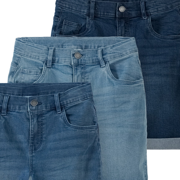 3 Jungen Jeansshorts im Basic-Look