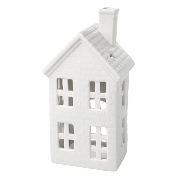 Groot decoratief huis van keramiek wit