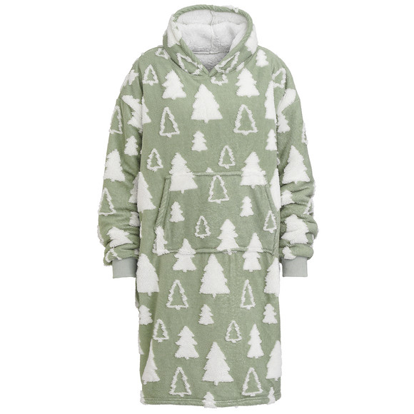 Capuchondeken voor dames in Kerstsfeer groen