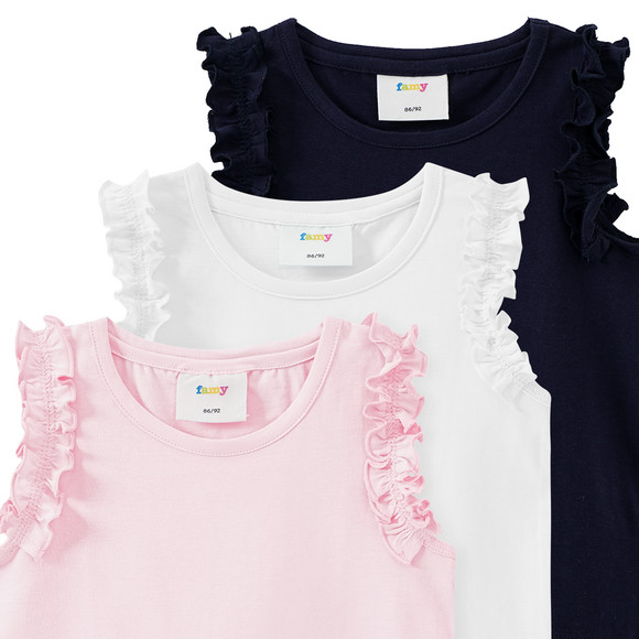 3 Baby Tops mit Rüschen