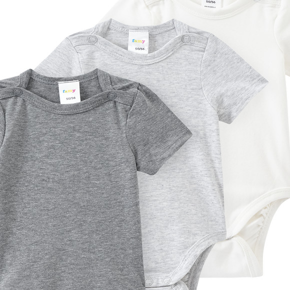 3 baby rompers in verschillende kleuren