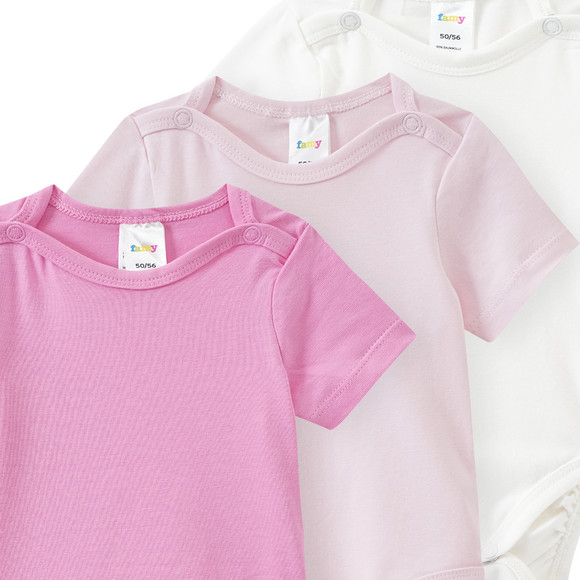 3 baby rompers in verschillende kleuren